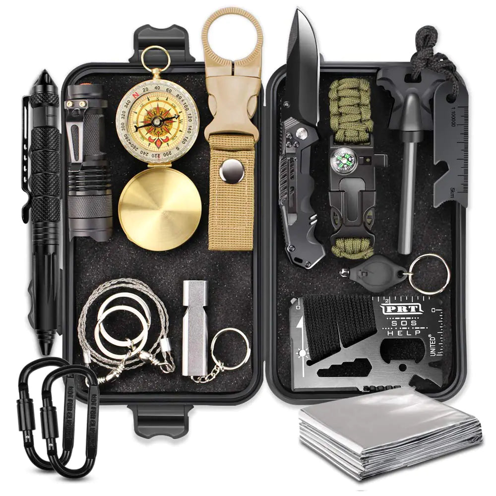 15-in-1 Outdoor Survival Kit – Emergency Gear for Camping, Hiking & Chaos