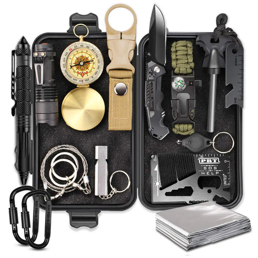 15-in-1 Outdoor Survival Kit – Emergency Gear for Camping, Hiking & Chaos